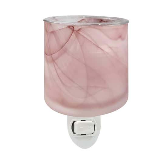 5&#x22; Frosted Pink Swirl Glass Wax Warmer by Ashland&#xAE;